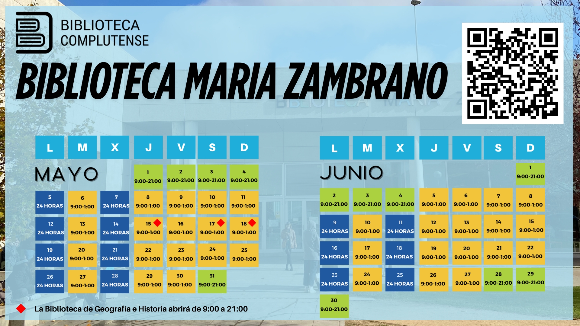 Ampliación de horario de la B. María Zambrano